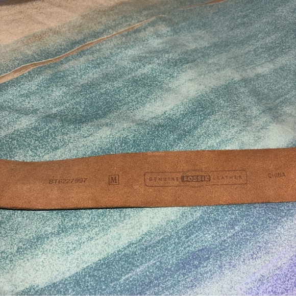 Fossil striped leather belt multicolor size medium - Picture 4 of 5
